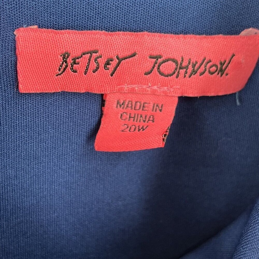 Betsy Johnson Tank Dress Red Lips Navy Dress 20W Lined - Picture 7 of 11